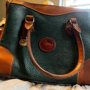 Classic Green and Brown Leather dooney and Bourke Tote Bag